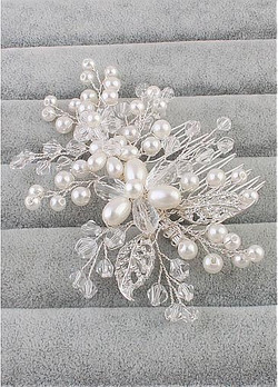 Wedding Hair Ornament With Rhinestones & Pearls